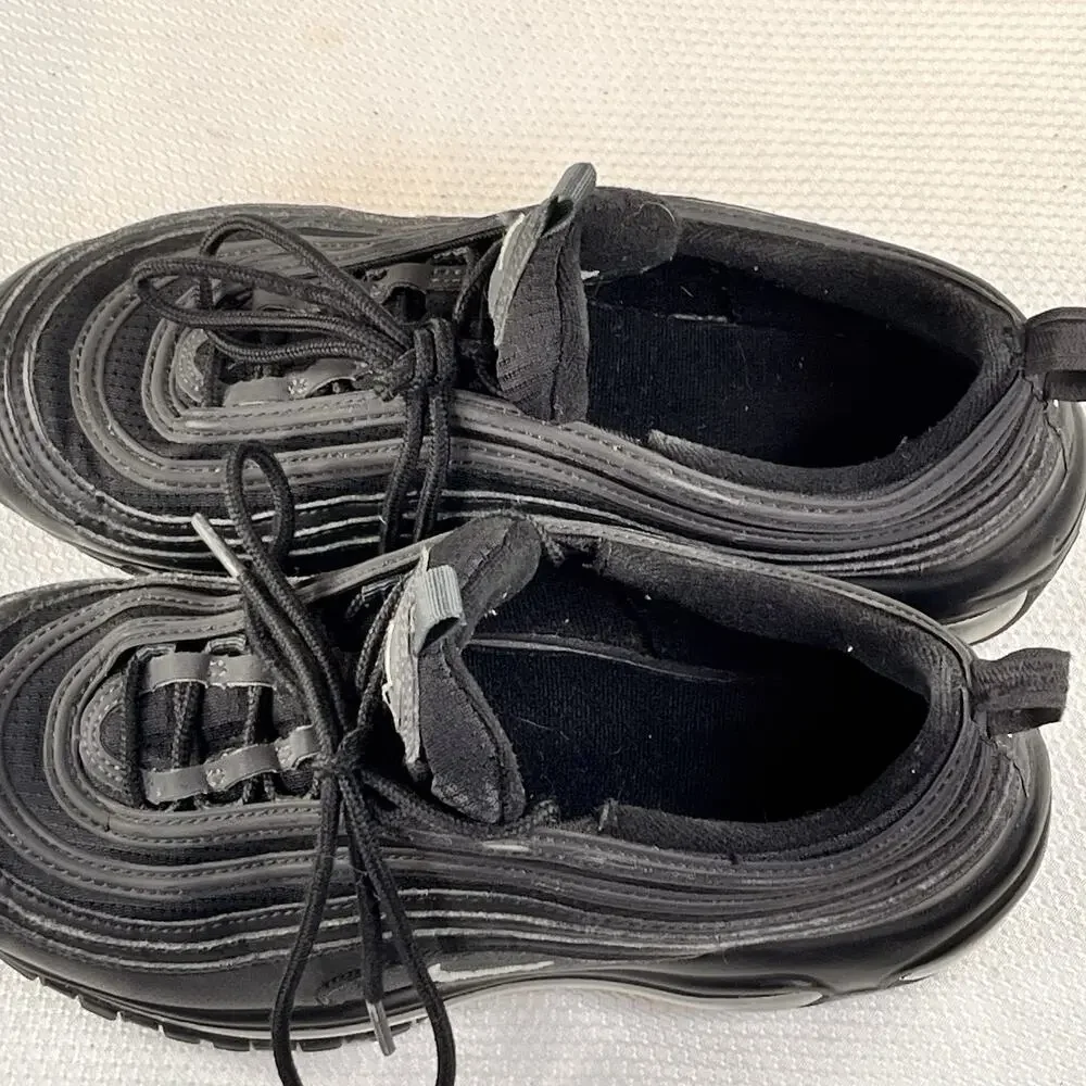 Nike Air Max 97 GS Triple Black‎ Anthracite 921522-011 Youth Sz 6.5Y